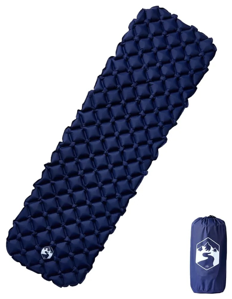 vidaXL Saltea gonflabilă de camping 1 persoană, bleumarin, 190x58x6 cm