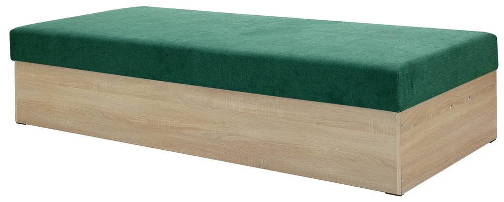 Pat de o persoană (canapea) 85 cm Idona (smaragd) (cu somieră și saltea) (cu sp. depozitare). 1098589