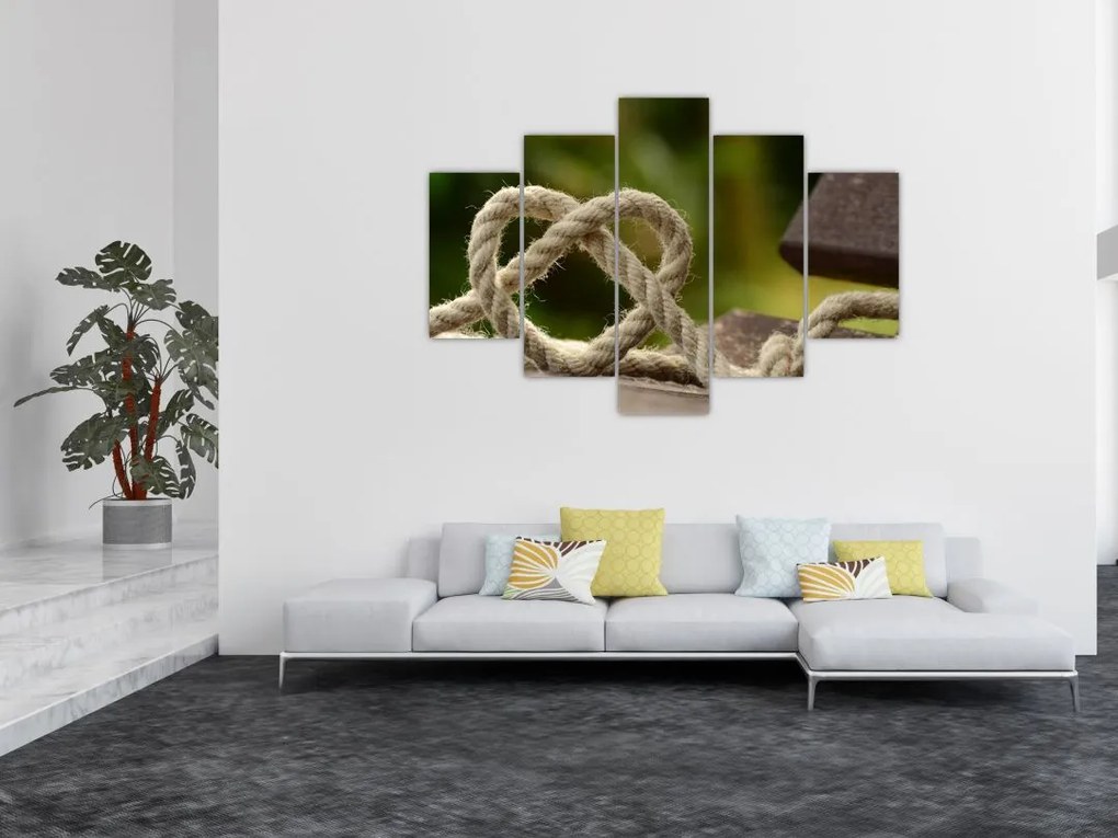 Tablou inima din frânghie (150x105 cm)