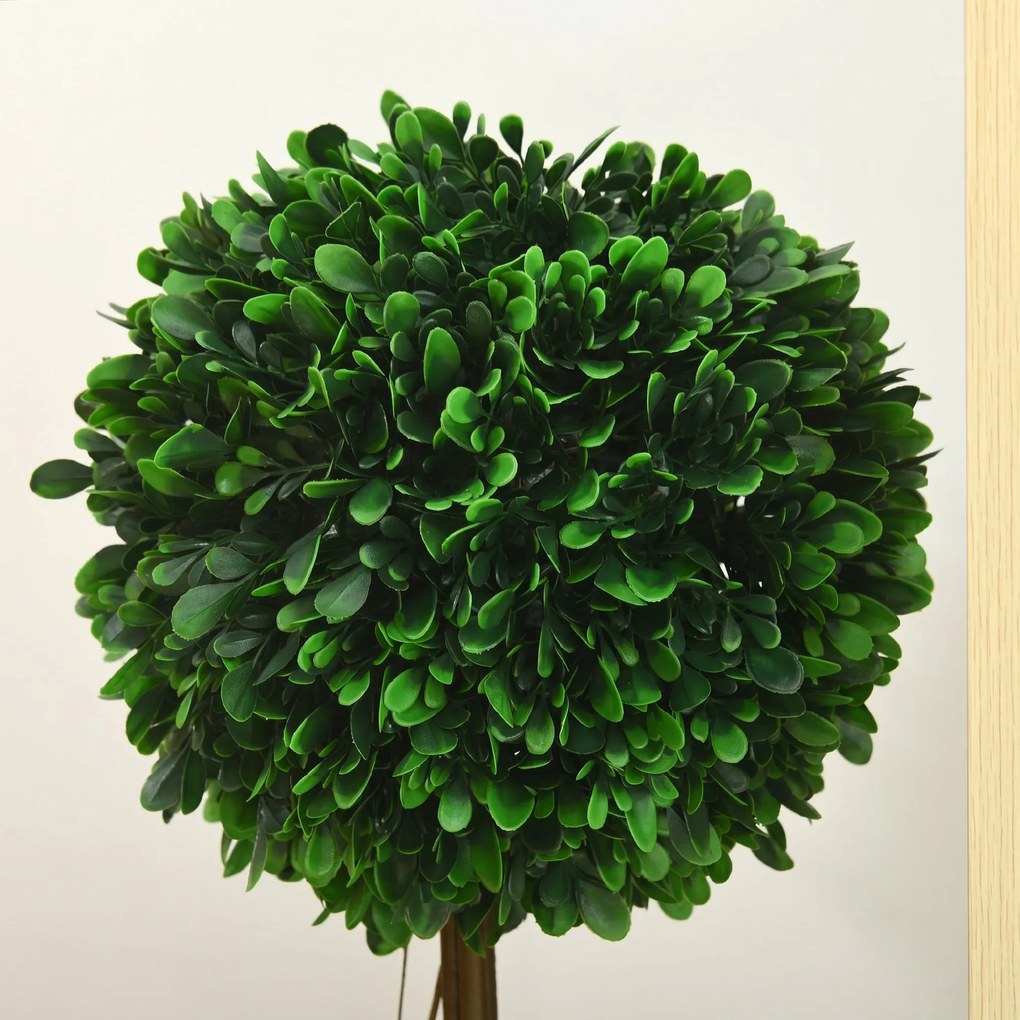 HOMCOM Set 2 Plante Decorative Sferice 60cm, Frunze Lemn de Santal, Verzi, pentru Decor Interior/Exterior | Aosom Romania