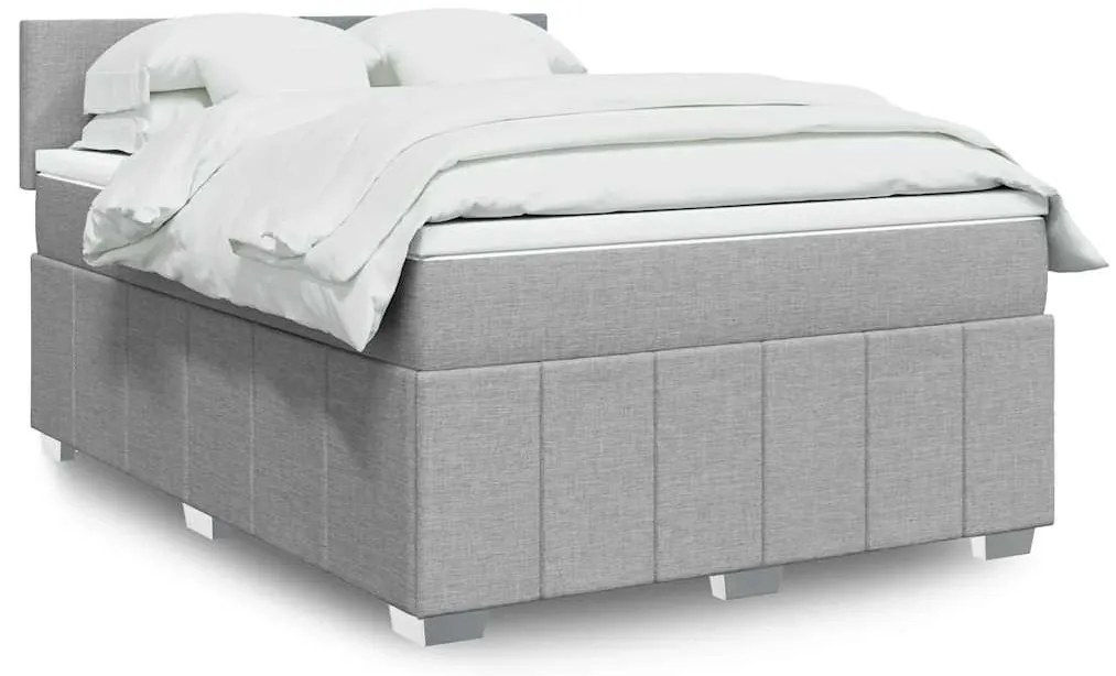 vidaXL Pat continental, gri deschis, 140x200 cm, material textil