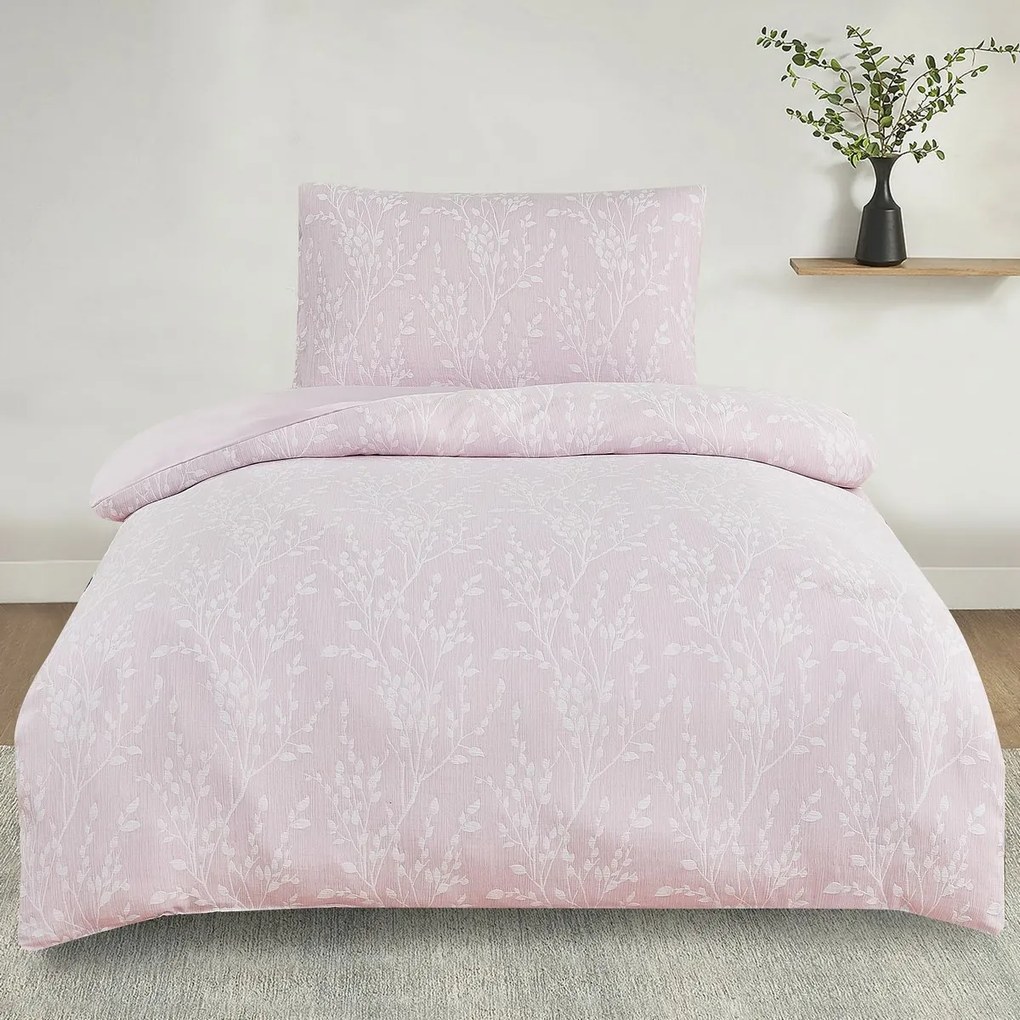 Lenjerie de pat din jacard Boston roz, 140 x 200cm, 70 x 90 cm