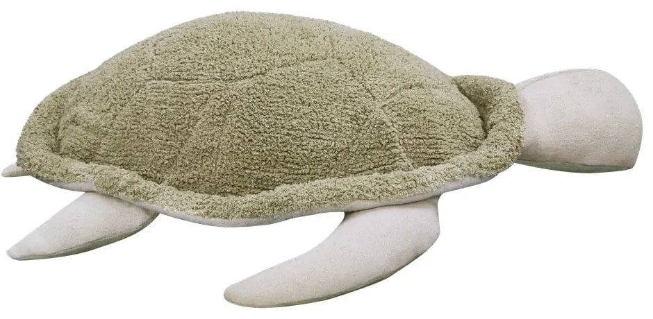 Fotoliu puf pentru copii verde/crem Mrs. Turtle – Lorena Canals