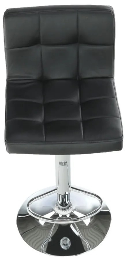 Scaun de bar, piele ecologică negru/crom, KANDY NEW
