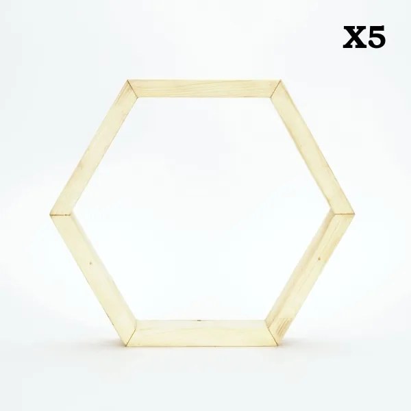 SET 5x etajeră de perete RAF 36x31 cm molid