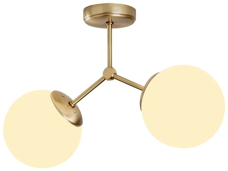 Plafonieră albă/alămie cu abajur din sticlă 15x44 cm Damar – Opviq lights