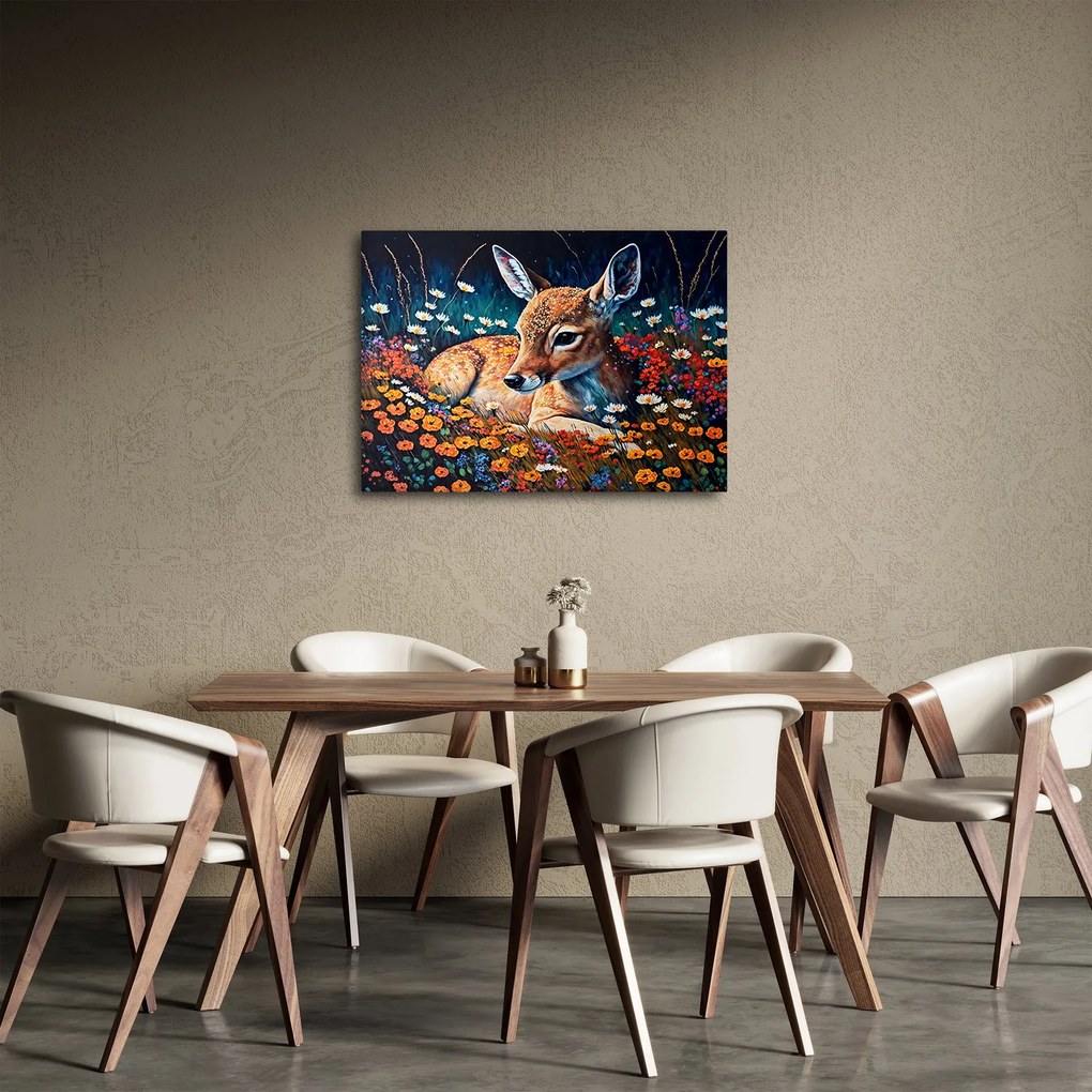 Tablou - Cerb pictat (70x50 cm)