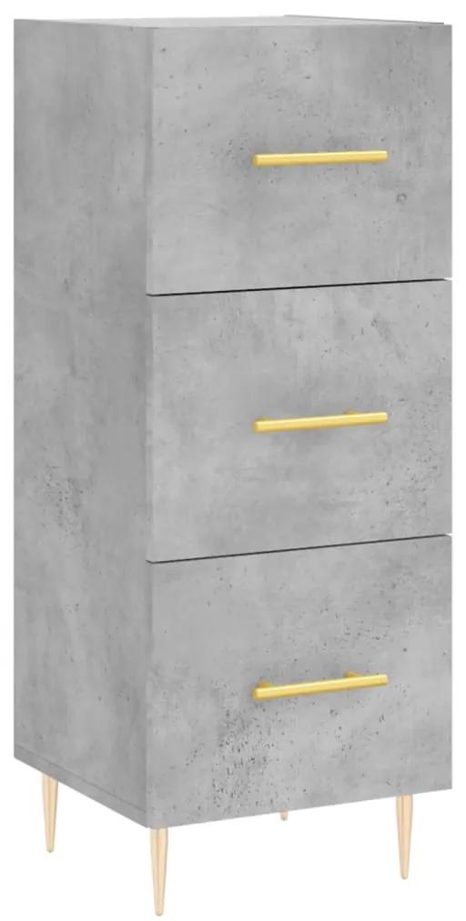 828592 vidaXL Servantă, gri beton, 34,5x34x90 cm, lemn compozit