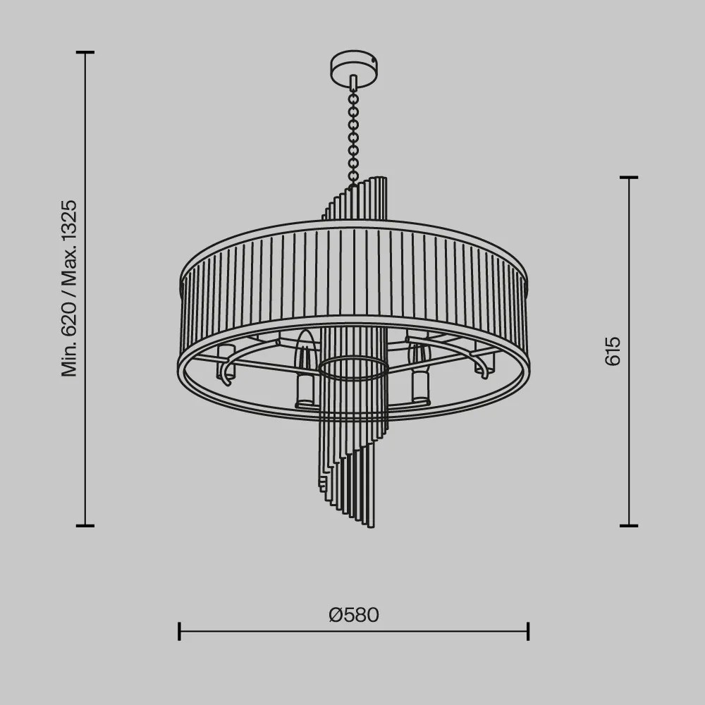 Lustra moderna aurie din metal cu 6 becuri Maytoni Frame