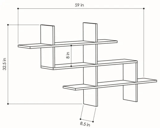 Etajeră de perete HALIC 82x150 cm stejar