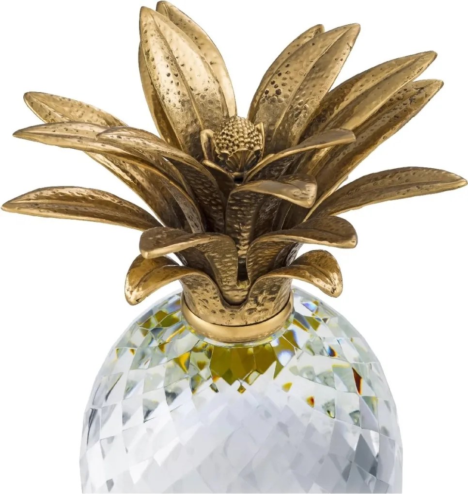 Vas depozitare, obiect decorativ design LUX Pineapple alama antic/ sticla