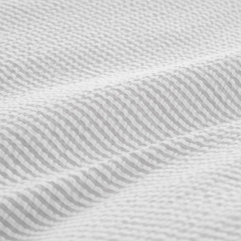 Lenjerie de pat gri deschis din bumbac percal pentru pat dublu cu 3 piese 200x200 cm Seersucker Woven Stripe – Bianca