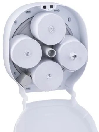 Dozator pentru 4 role de hartie igienica fara tub Merida Hygiene Control, alb