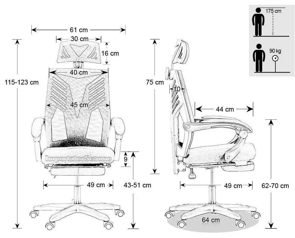 Scaun gaming OFF 427 negru