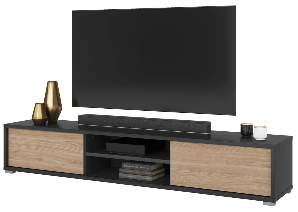 Masă TV Fiora 40 (antracit + stejar uleios). 1066469