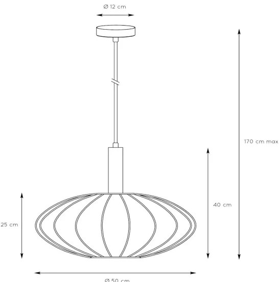 Lustră pe cablu Lucide 03447/52/38 CORINA 1xE27/40W/230V d. 50 cm crem