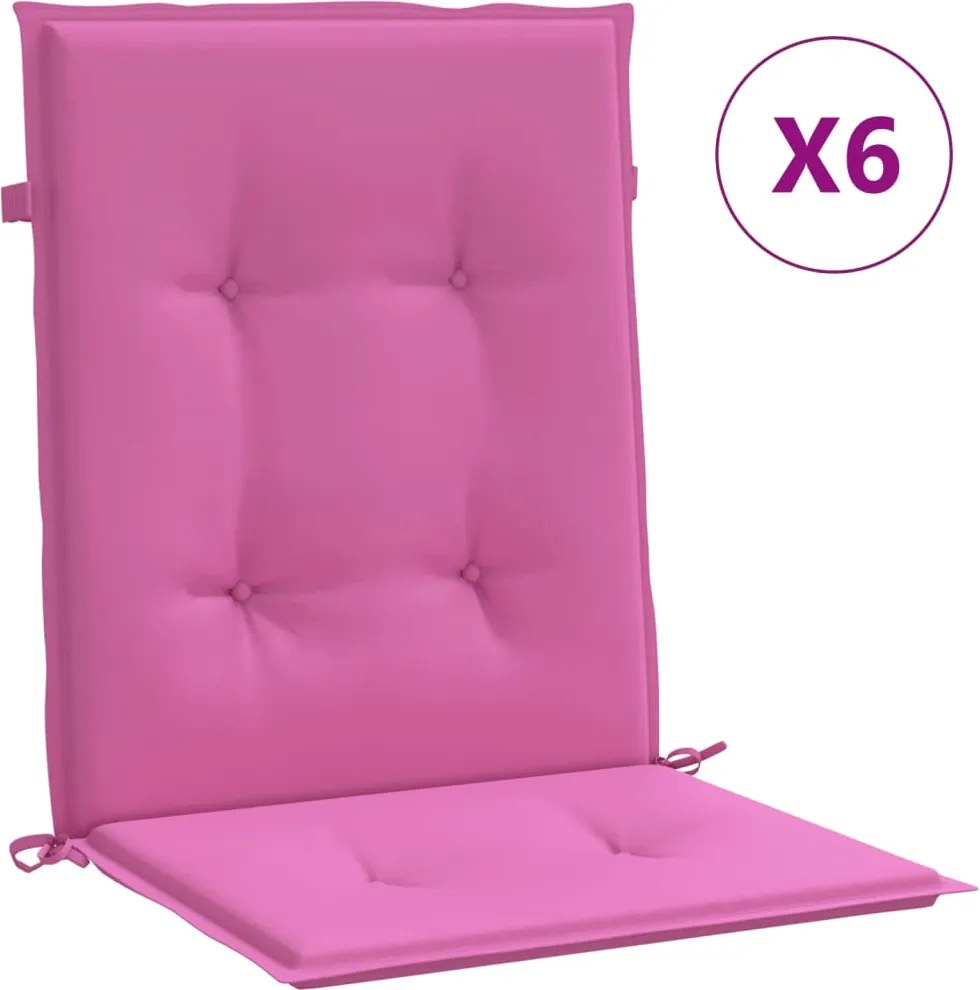 vidaXL Perne pentru scaune cu spătar mic, 6 buc., roz, textil