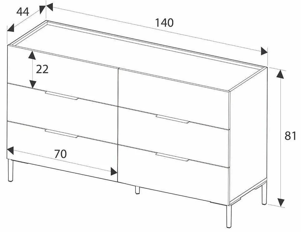 Comodă Seraphina 6 (nuc) . 1109364