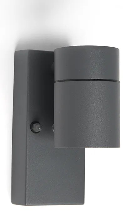 Aplică de perete exterioară antracit IP44 cu senzor crepuscular - Solo