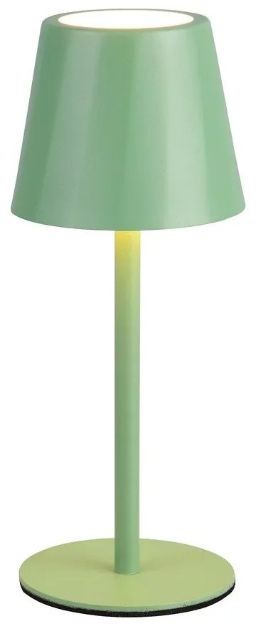 Veioză verde-deschis LED cu abajur din metal (înălțime 21 cm) Diaz – Trio