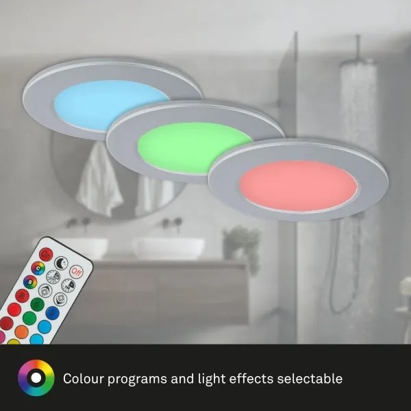 SET 3x plafonieră LED RGBW dimabilă pentru baie LED/4,8W/230V IP65 Briloner