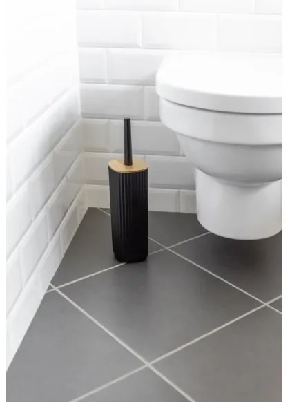 WENKO 25304100 - Set WC ROTELLO 10x36 cm negru/maro
