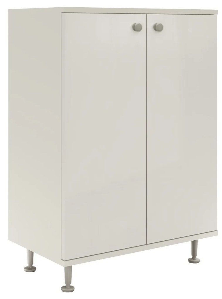 Corp Baie Zaria, 2 Usi, Alb lucios/Alb, MDF, L 60 x l 35 x H 85 cm