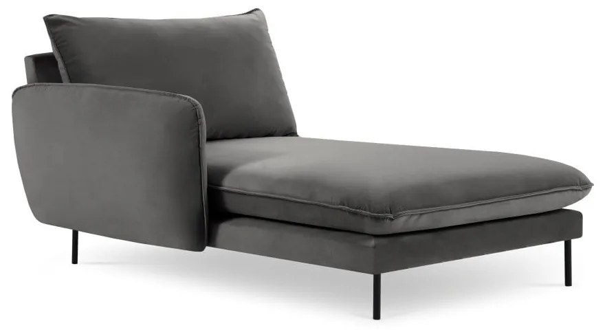 Șezlong, cotieră pe partea stângă Cosmopolitan Design Vienna, gri închis