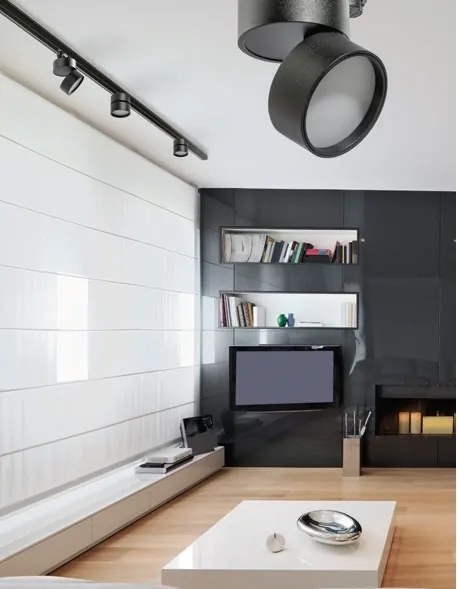 Spot LED directionabil pe sina Mona TRACK 3Line 12W 4000K negru