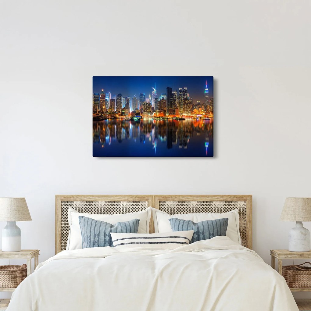 Tablou cu Manhattan noaptea (90x60 cm)