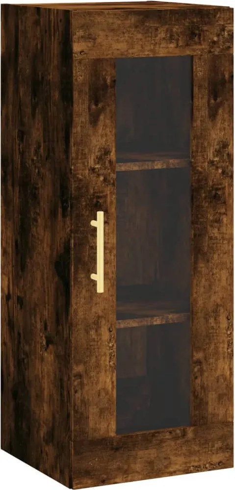 vidaXL Dulap montat pe perete, stejar fumuriu, 34,5x34x90 cm