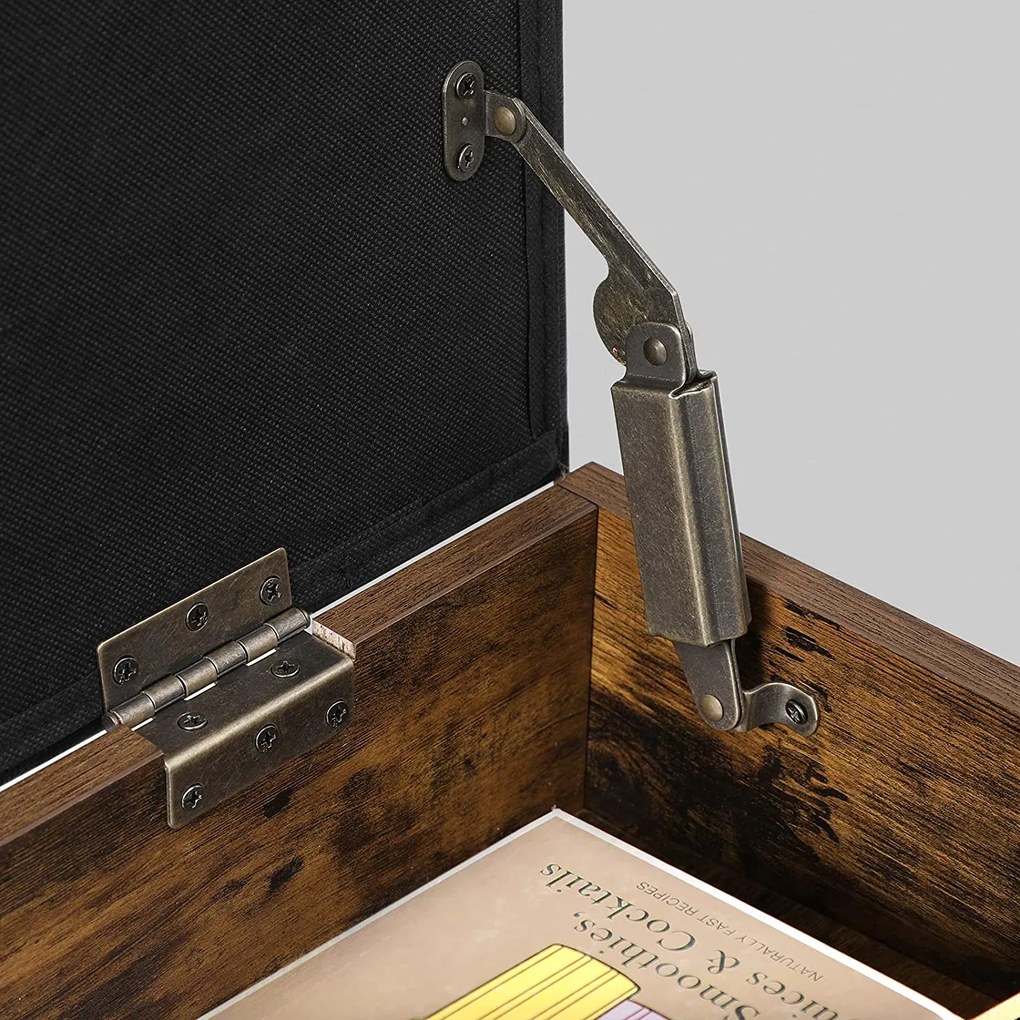 Banca cu pantofar TAYLOR 70x30 cm, maro rustic/negru