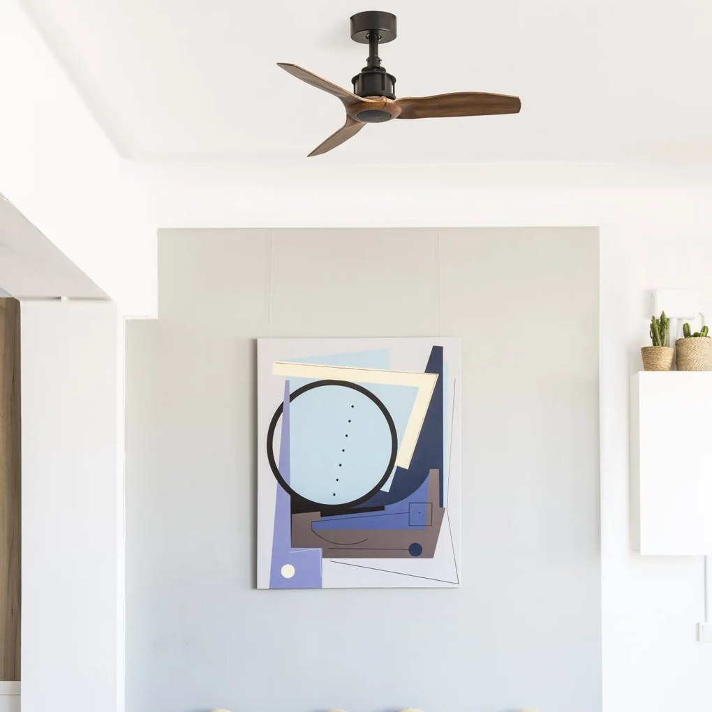 Ventilator de tavan cu telecomanda design modern JUST FAN negru