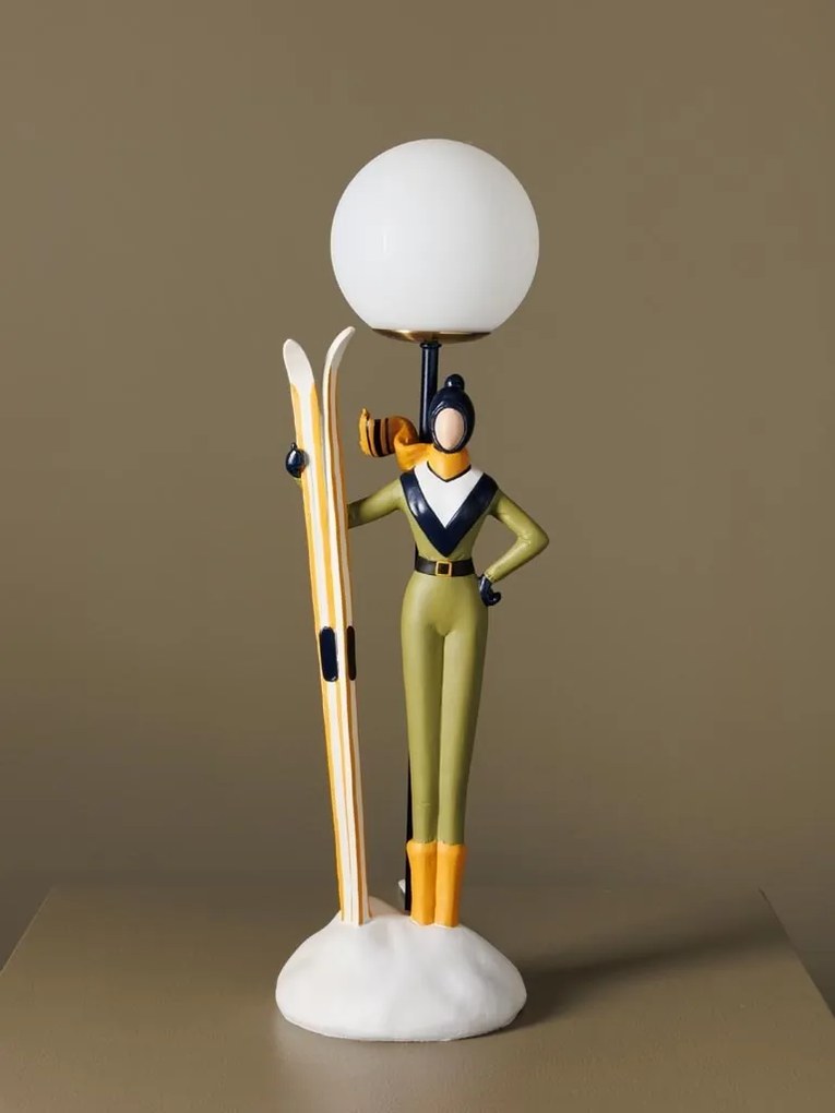 Lampa de masa, din polirasina si sticla, Modern Skier
