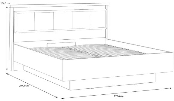 Pat dublu OREN 160x200 cm cu spațiu de depozitare maro/negru