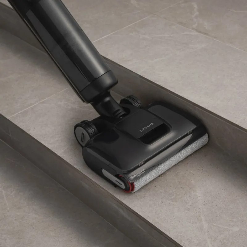 Aspirator vertical si mop Dreame H12 Pro FlexReach HHR44A, 400 W, 18 000 Pa, 50 min, 4 moduri, Curatare umeda pana la 90°C, Autocuratare si autosuscare, Ecran LED, Negru