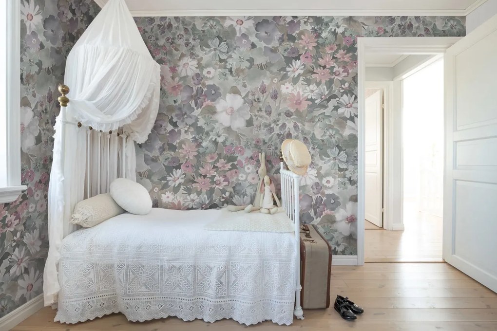 Fototapet, Summer Field, Dusty Pink, Rebel Walls