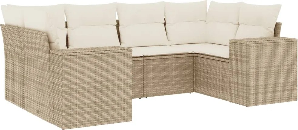vidaXL Set canapele de grădină cu perne, 6 piese, bej, poliratan