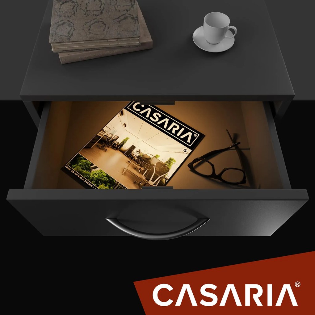 Noptieră ELOISE cu iluminare, 54x39x28cm, antracit Casaria