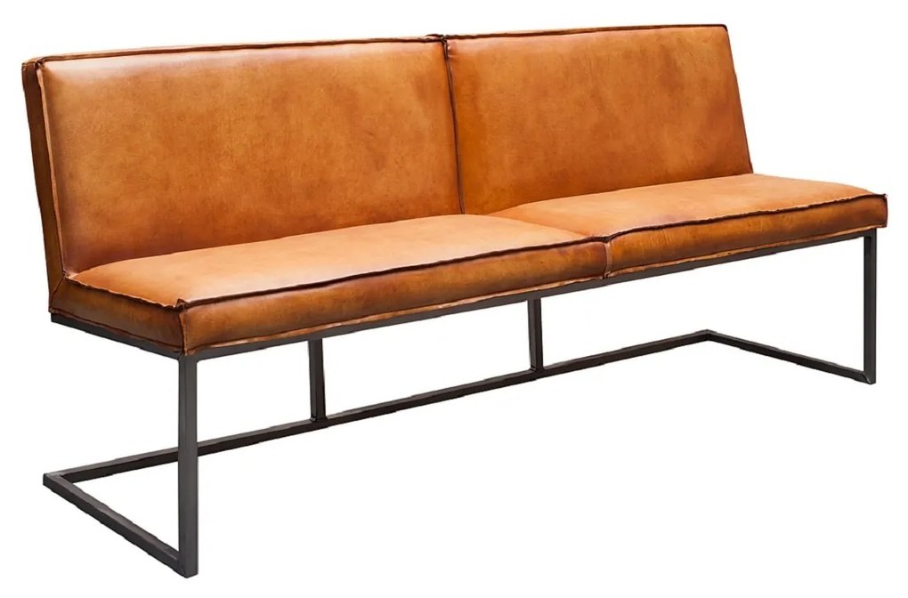 Banca dining din piele de bivol ✔ model FLEET SHANGHAI | Dimensiuni: 200x60x87x52 cm