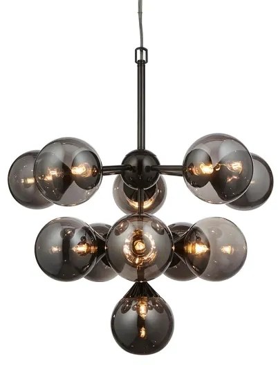 Endon 101147 - Lustră suspendată pe cablu OSCAR, 11 x G9, 18W, 230V, negru/fumuriu