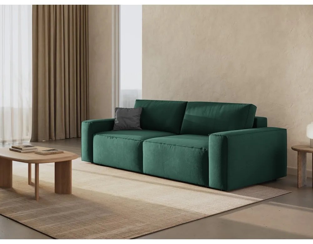 Canapea verde extensibilă 247 cm Jodie – Micadoni Home