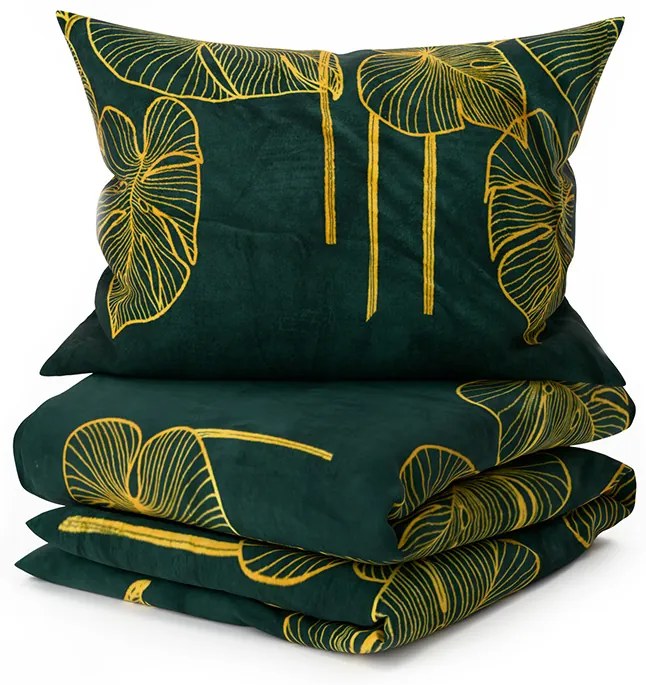 Lenjerie cocolino VENECIA verde Dimensiune lenjerie de pat: 70 x 90 cm | 140 x 200 cm