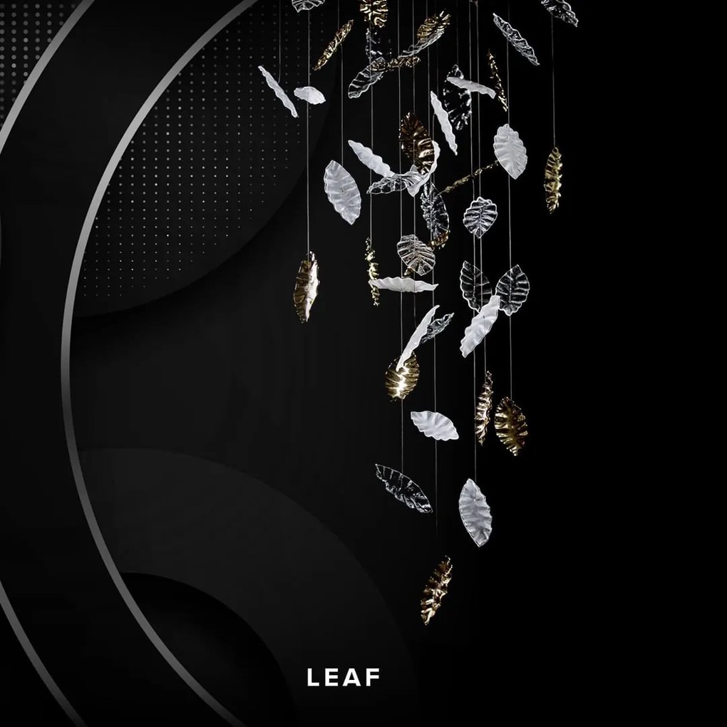 Element decorativ suspendat design frunze care cad din tavan Leaf A clear