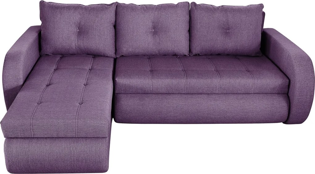 Coltar extensibil reversibil Siena Lux Purple 243x141x81 cm cu lada de depozitare