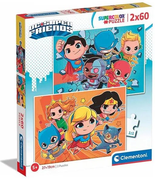 Liga Dreptății Mini Friends Puzzle Clementoni DC Super Hero 2x60 buc