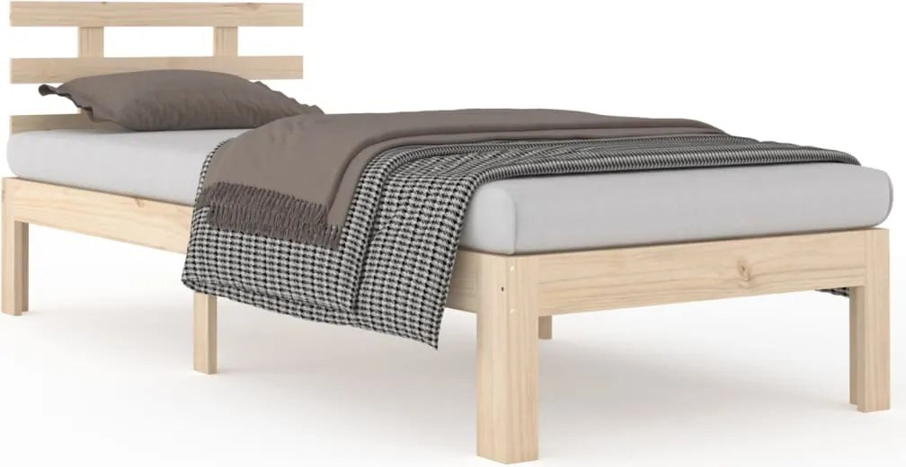 vidaXL Cadru de pat single, 90x190 cm, lemn masiv