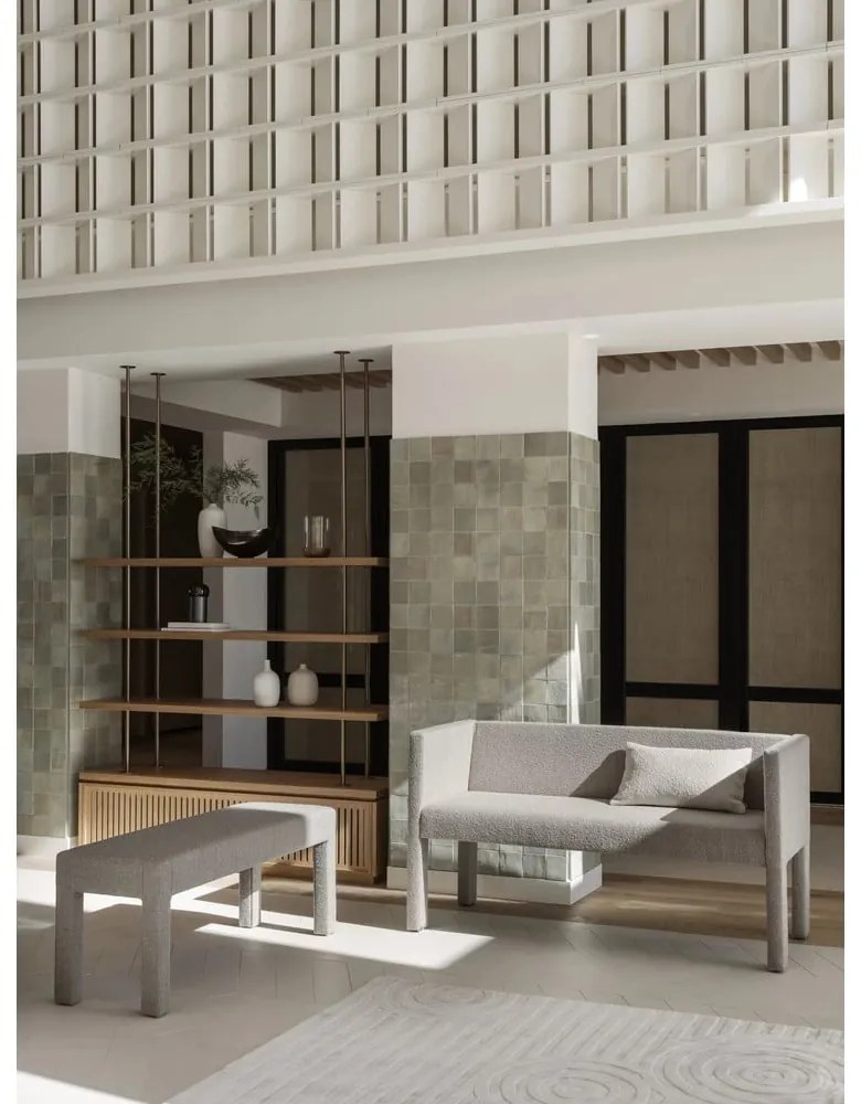 Bancă bej cu tapițerie din stofă bouclé Sitta – Blomus