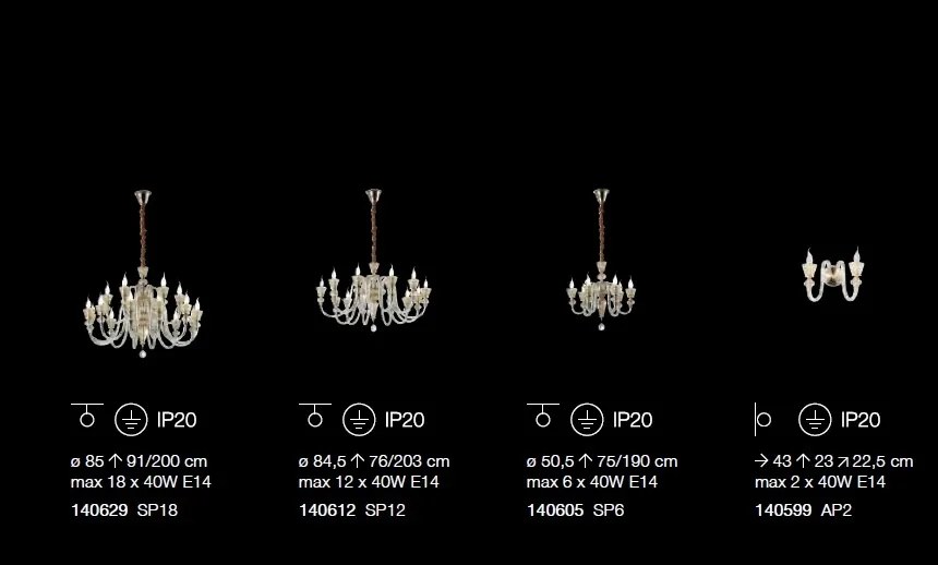 Candelabru elegant stil clasic cu 18 brate STRAUSS SP18 140629