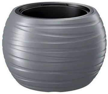 Ghiveci decorativ de flori, rotund, gri, 39.6x26 cm, Maze Bowl